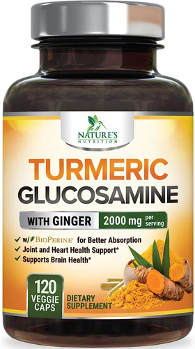 Nature's Nutrition | Turmeric Glucosamine | 2000mg | 120caps