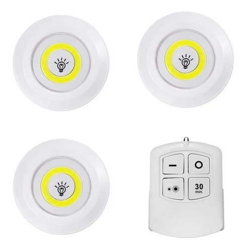 Set 3 Luz Led Inalambricas Portatil Control Remoto Dimer Xl