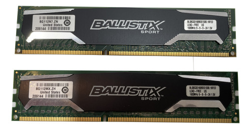 Ballistix X2-8gb Pc3-12800 Ddr3-1600 (kit 2 Un)