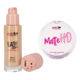 Kit Polvo Matte Hd + Maquillaje Líquido  Easy Cover Pink Up