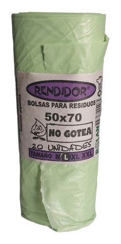 Bolsa Residuo 50 X 70 Rollo X 20 U No Gotea Rolan Calidad 