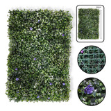 Césped Jardín Vertical Artificial Panel Pasto Verde Flores