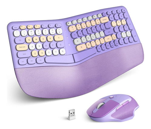 Knowsqt Combo De Teclado Y Mouse Inalambricos Ergonomicos La