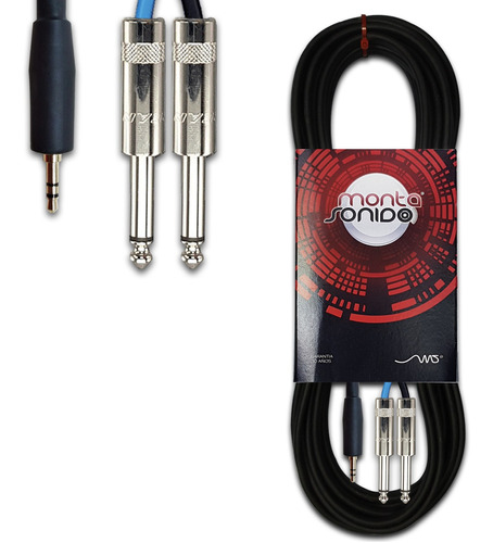 Cable Miniplug A 2 Plug Stereo 5 Mts  Grueso P/ Consola