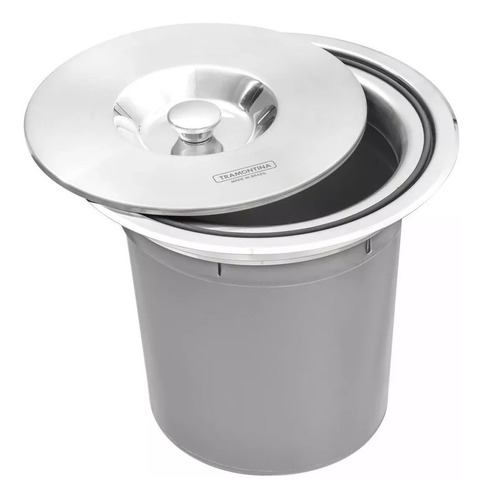 Lixeira De Embutir Inox 5l Tramontina - Clean Round Original