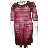 Vestido Guinda Vino De Fiesta O Gala Talla 3x (42/44w Mex ) Cato 