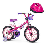 Bicicleta Infantil Aro 16 Top Girls E Capacete Rosa - Nathor
