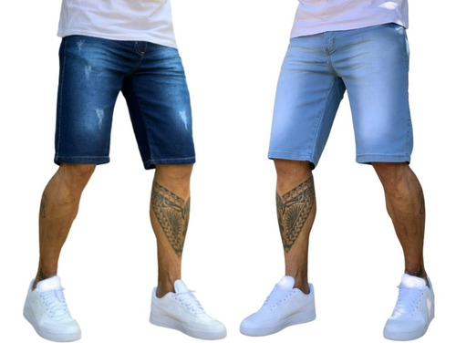 Kit 2 Bermudas Masculinas Jeans Coleção Nova Lançamento