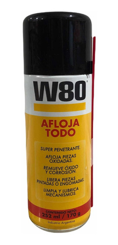 Aceite Lubricante W80 An500003 Aflojador Piezas Oxido 252 Ml