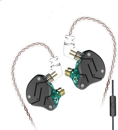 Audífonos In-ear Kz Zsn Original Cyan Verde Con Micrófono