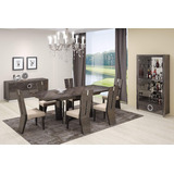 Homeroots Juego De Mesa De Comedor Gris De 98.5 X 43.5 X 30.