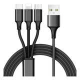 Cable Usb Carga Celular 3en1 Transferencia Datos Para iPhone