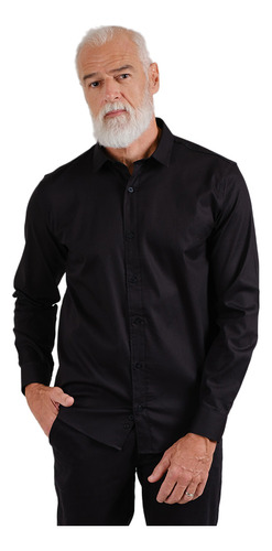 Camisa Social Masc. Ml Sibra Slim Fit Com Elastano Ml3980s