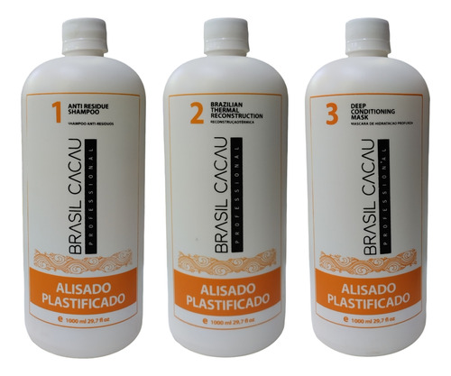 Kit Alisado Brasil Cacau Plastificado Efecto Espejo 1000ml