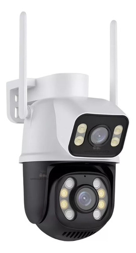 Ip Camera Externa Wifi Dupla Lentes 2 Em 1 Visao Noturna