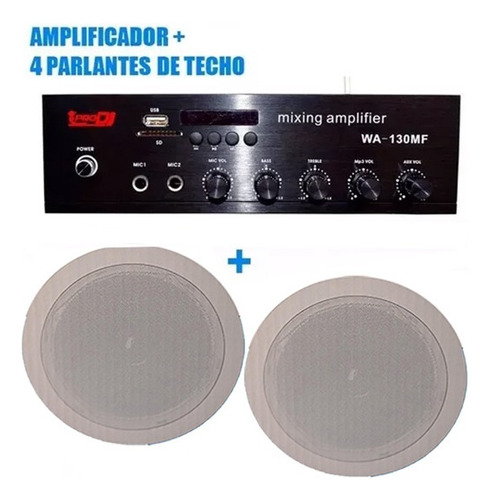 Sistema Sonido Ambiental Con 4 Parlantes De Techo