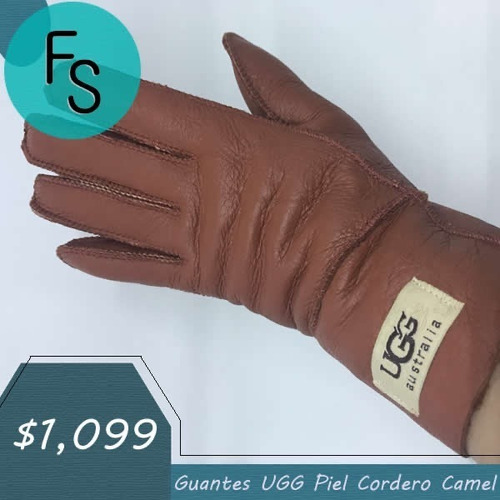 *fashionstore* Guantes Ugg Classic Autentica Piel Camello