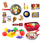 Brinquedo Infantil Conjunto Frigideira Chef Legumes E Frutas