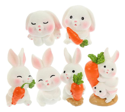 Figuras De Conejo En Miniatura, Zanahoria, Conejito De Hadas