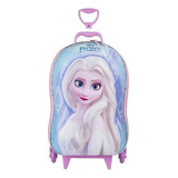 Mochila  Lancheira Escolar 3d Infantil Elsa Frozen Disney Cor Azul-celeste