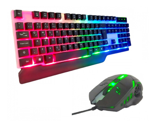 Kit Teclado + Mouse Gamer Usb Rgb Colorido Resistente À Água