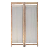 Biombo De Madera Plegable 2 Paneles Manta Blanca Mampara