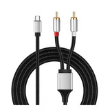 Cable Usb C A 2 Rca Stereo Audio Celulares Tablets Puresonic