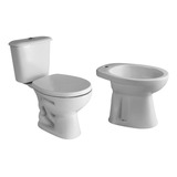 Juego Baño Andina Ferrum Inodoro Dual Bide Tapa Plastico