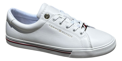 Tenis Tommy Hilfiger Blanco Dama Clasico Fw0fw04957 