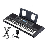 Teclado Yamaha Psr E373 + Base Doble X + Adap Pa3c Organeta