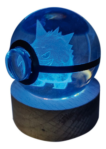 Lampara Pokémon, Pokebola De Cristal Led Diferentes Modelos