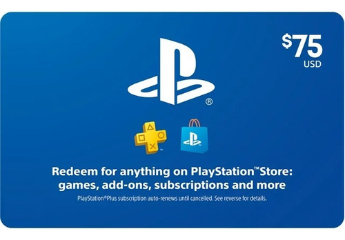 Tarjeta Psn Gift Card $75 Usd Digital Usa