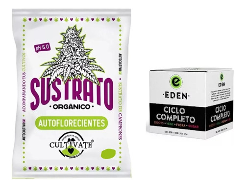 Cultivate Sustrato Autofloreciente 25 Lt Eden Ciclo Completo