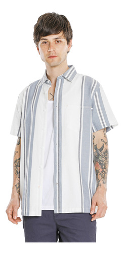 Camisa Manga Corta Rayas C&a De Hombre