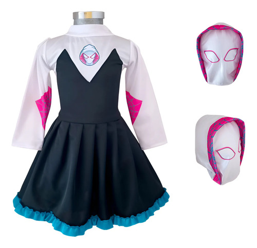 Disfraz Vestido Spider Gwen, Girl Superhéroe Niña Cosplay Stacy, Gen Niña Araña Rosa Spider. Spiderman, Fiesta, Halloween, Fiesta. | Meses sin interés