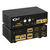 Ckl Hdmi Kvm 2 Puertos 4k 30hz Dual Monitor Extended Display