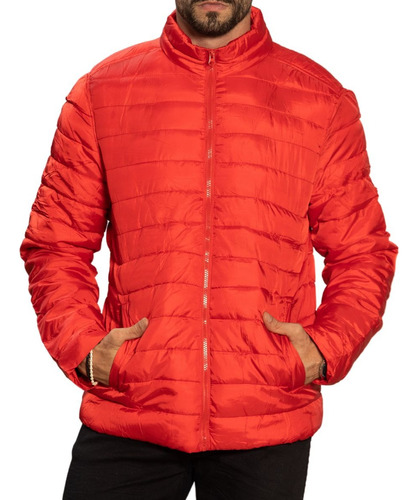 Jaqueta Masculina Puffer Puff Acolchoada Nylon Preta Militar