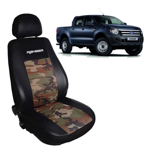 Funda Cubre Asiento Cuero Camuflada Ford Ranger 12/- Apoyabr