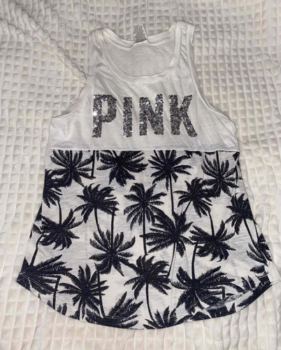 Blusa Tank Top Victoria Secret Pink Talla Xs Lentejuela