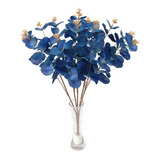 Buquê Eucalipto Azul Escuro Arranjo Flor Artificial Grande