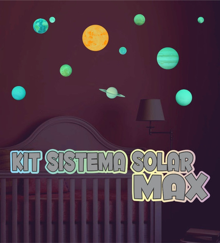 11pçs Kit Sistema Solar Max Adesivos Que Brilham No Escuro