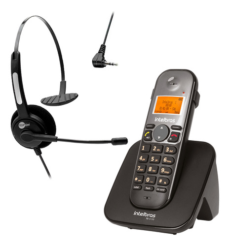 Kit Telefone Ts5120 Intelbras E Fone P1 Htu300 Monoauricular
