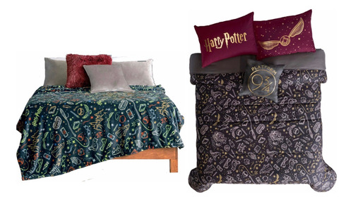 Jgo Edredón Harry Potter Mat + Cobertor Ligero I/m Vianney