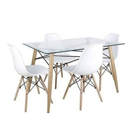 Juego De Comedor Irlanda Mesa Diseño Moderno + 4 Sillas