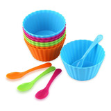 Tazones Para Helado Tazas Postre Picnic Con Cucharas Set