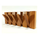 Perchero De Pared Madera Rebatible 5 Ganchos