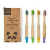 Pack 4 Cepillos De Dientes De Bambú Orgánico Para Niños | Ce