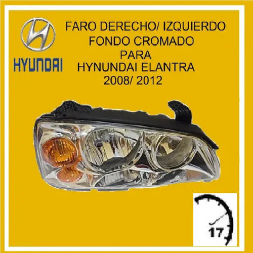 Faro Fondo Cromado Hyundai Elantra 2008-2012 Foto 3