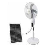 Ventilador De Piso Solar Recargable Con Control Y Luz Led 