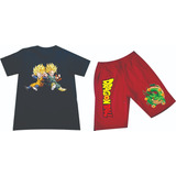 Conjunto Deportivo Goku Dragon Ball Z  Pantaloneta+camiseta